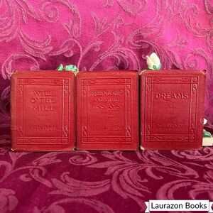 Lot of 3 Little Luxart Library Books. Thoreau, Stevenson, Schreiner Antique Book